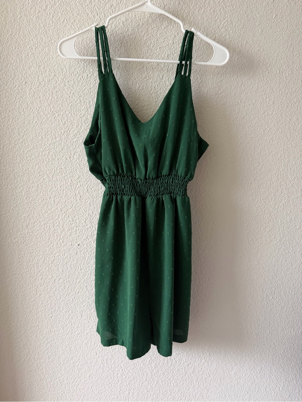 Amazon Emerald Green Smocked Waist Romper